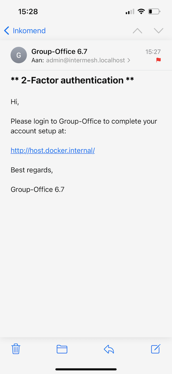 2-Factor authentication message