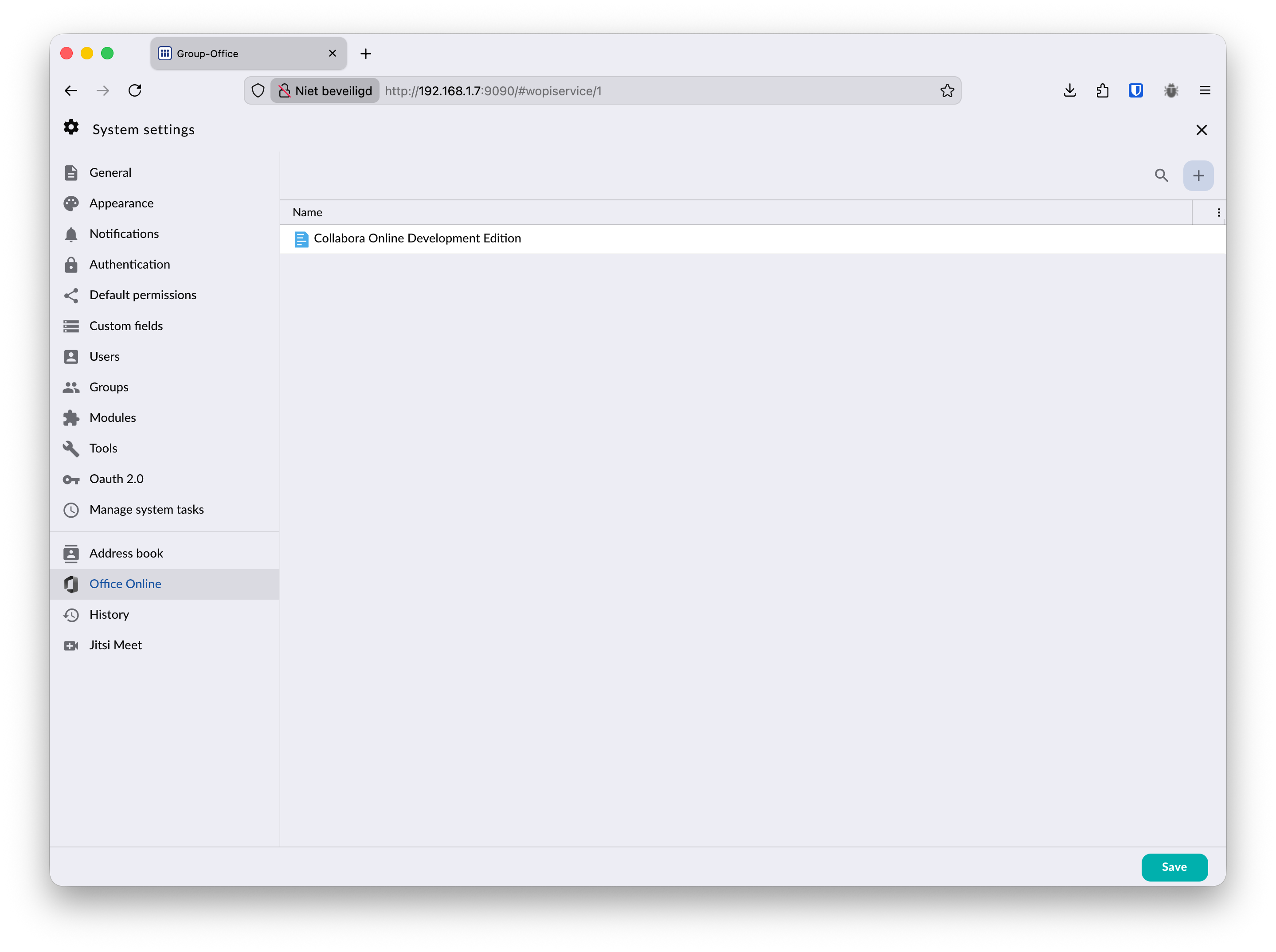 Configuring Collabora Service URL