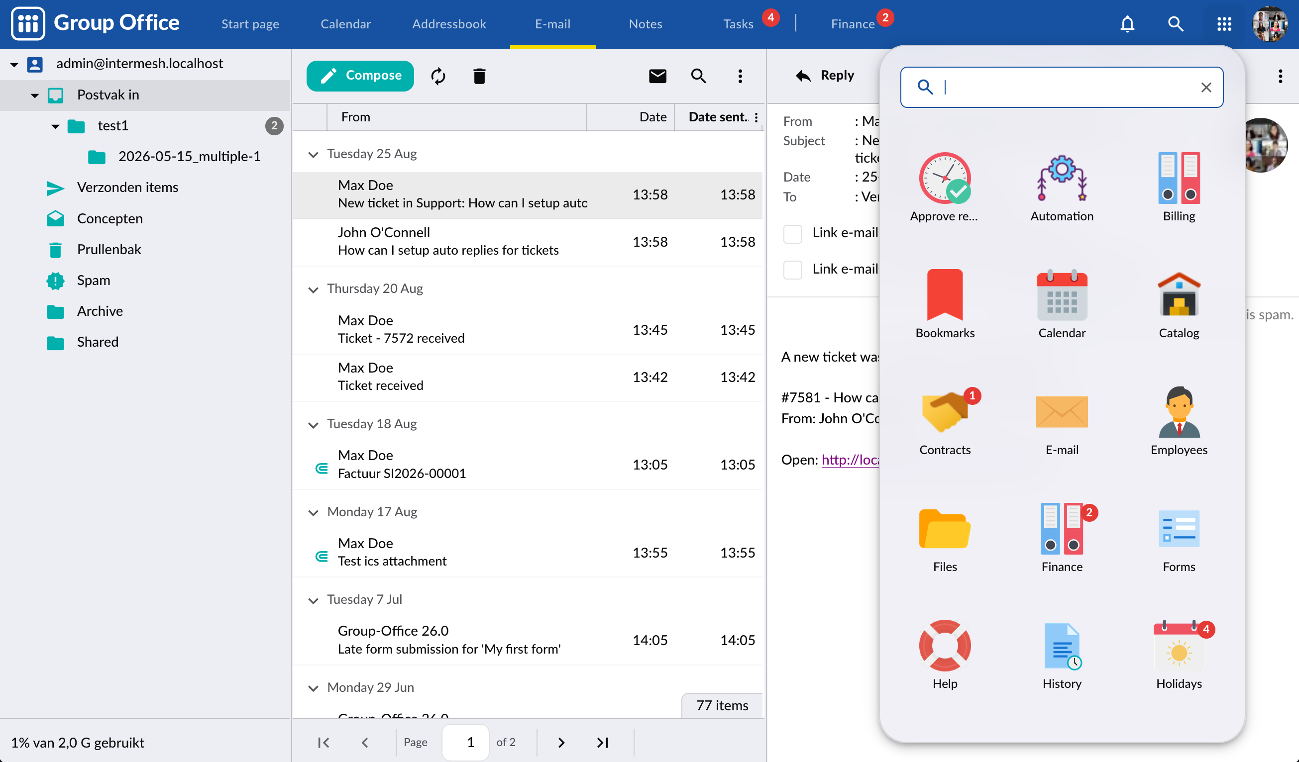 GroupOffice Version 26.1 Preview 