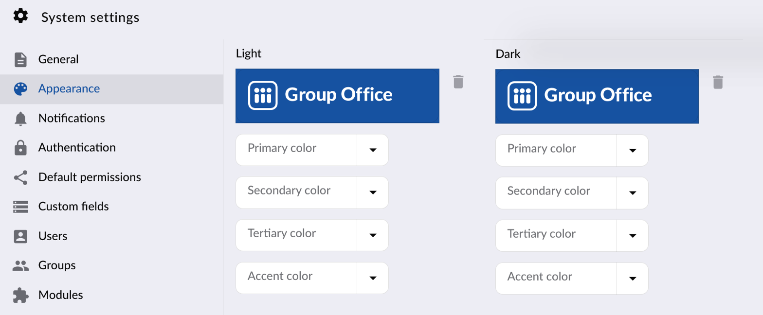 System Settings - Appearance