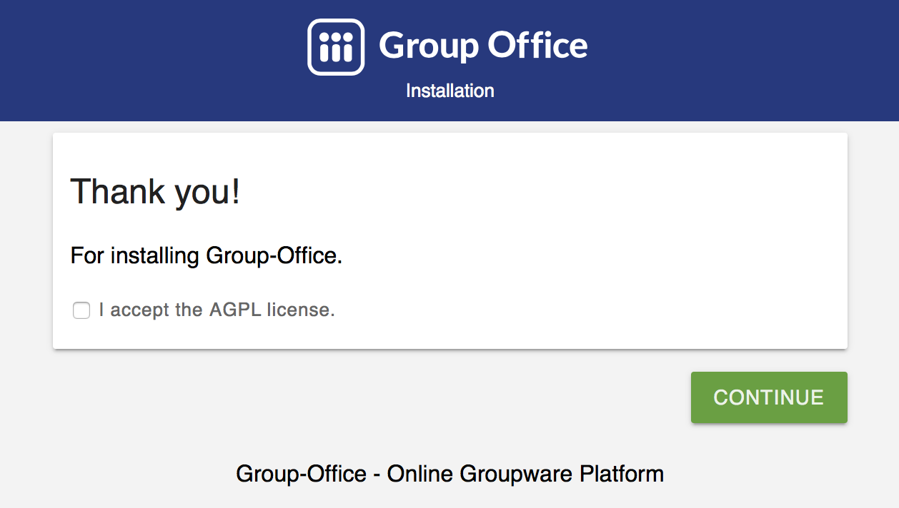 The GroupOffice installer